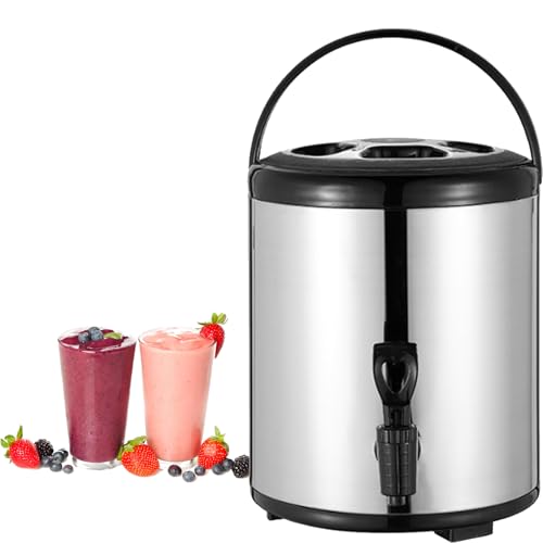 MZBDYYF Catering-Urne, 6L/8L/10L/12L Boiler Warmer Kaffee Urne Edelstahl Heißwasserkocher Spender mit Abdeckung und Zapfhahn für Heißwasser und Getränke von MZBDYYF