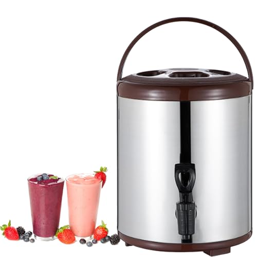MZBDYYF Catering-Urne, 6L/8L/10L/12L Boiler Warmer Kaffee Urne Edelstahl Heißwasserkocher Spender mit Abdeckung und Zapfhahn für Heißwasser und Getränke von MZBDYYF