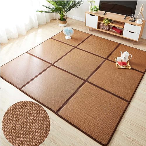MZBDYYF Japanische Tatami-Bodenmatte, natürliches Rattan, rutschfest, atmungsaktiv, Bodenmatte mit Aufbewahrungstasche, für Wohnzimmer, Schlaf- und Krabbelmatte MZBDYYF Japanische Tatami-Bodenmatte, natürliches Rattan, rutschfest, atmungsaktiv, Bodenmatte mit Aufbewahrungstasche, für Wohnzimmer, Schlaf- und Krabbelmatte von MZBDYYF