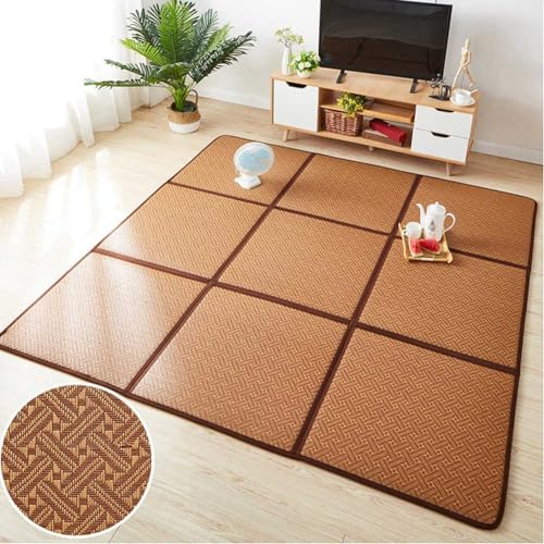 MZBDYYF Japanische Tatami-Bodenmatte, natürliches Rattan, rutschfest, atmungsaktiv, Bodenmatte mit Aufbewahrungstasche, für Wohnzimmer, Schlaf- und Krabbelmatte MZBDYYF Japanische Tatami-Bodenmatte, natürliches Rattan, rutschfest, atmungsaktiv, Bodenmatte mit Aufbewahrungstasche, für Wohnzimmer, Schlaf- und Krabbelmatte von MZBDYYF
