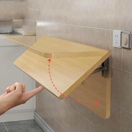 MZBDYYF Klappbarer Wandtisch, robuste Halterung mit verstellbarer Höhe und integriertem Regal, platzsparender faltbarer Schreibtisch für TV, Zuhause, Büro, Arbeitszimmer und Bank von MZBDYYF