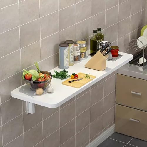 MZBDYYF Klapptisch zur Wandmontage, schwebender Schreibtisch aus Holz für kleine Räume, zusammenklappbarer Esstisch für Küche, faltbares Wäscheregal mit robusten Halterungen MZBDYYF Klapptisch zur Wandmontage, schwebender Schreibtisch aus Holz für kleine Räume, zusammenklappbarer Esstisch für Küche, faltbares Wäscheregal mit robusten Halterungen von MZBDYYF