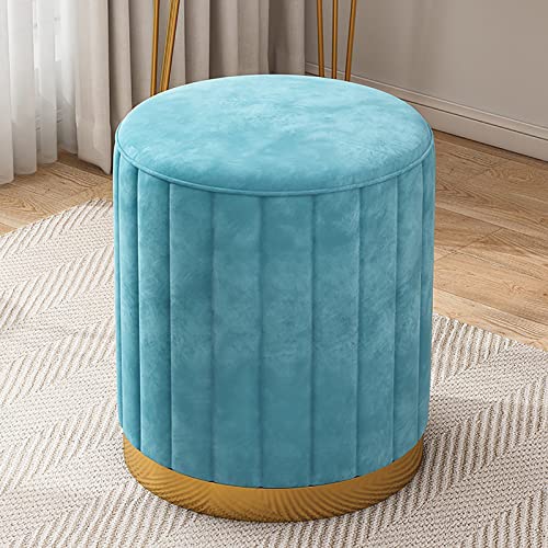 MZBDYYF Kleiner Ottomane Samt Fußstütze Fußhocker Rund Gepolsterter Fußhocker für Wohnzimmer Schlafzimmer Modern Runder Samt Ottomane Fußstütze Hocker MZBDYYF Kleiner Ottomane Samt Fußstütze Fußhocker Rund Gepolsterter Fußhocker für Wohnzimmer Schlafzimmer Modern Runder Samt Ottomane Fußstütze Hocker von MZBDYYF
