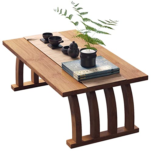 MZBDYYF Niedriger Tisch im japanischen Stil, Couchtisch, Wohnzimmer, Zen, schwimmender Sitztisch, Tatami-Fenstertisch, Cocktailtisch, Braun, 80 x 37 x 31 cm von MZBDYYF