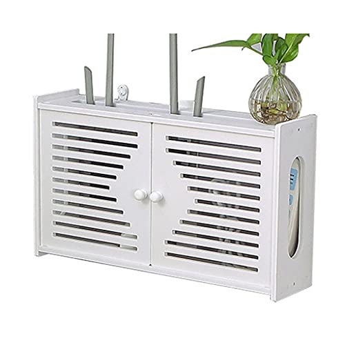 MZBDYYF Router Rack Safe and beautiful router frame Wall cable box shelter box Router storage box Wall-mounted decorative shelf Hollow hole von MZBDYYF