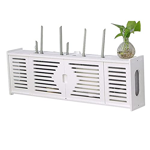 MZBDYYF Router Rack Safe and beautiful router frame Wall cable box shelter box Router storage box Wall-mounted decorative shelf Hollow hole von MZBDYYF