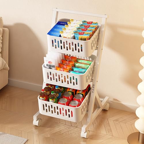 MZBDYYF Snack-Regal mit 3 4 Etagen und Rollen, Rollen-Organizer, Metallregal, Rollwagen für Lebensmittel, Obst, Gemüse, Heimkino, tragbarer Konzessionsständer MZBDYYF Snack-Regal mit 3 4 Etagen und Rollen, Rollen-Organizer, Metallregal, Rollwagen für Lebensmittel, Obst, Gemüse, Heimkino, tragbarer Konzessionsständer von MZBDYYF