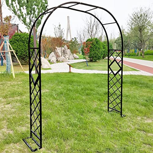 Metall Gartenbogen Rostfrei Verzinkt Rankhilfe Laube Outdoor Hochzeit Thema Dekoration Kletterpflanze Torbogen Schmiedeeisen mit Sockel 140/180/220/260/300/340 cm breit von MZBDYYF
