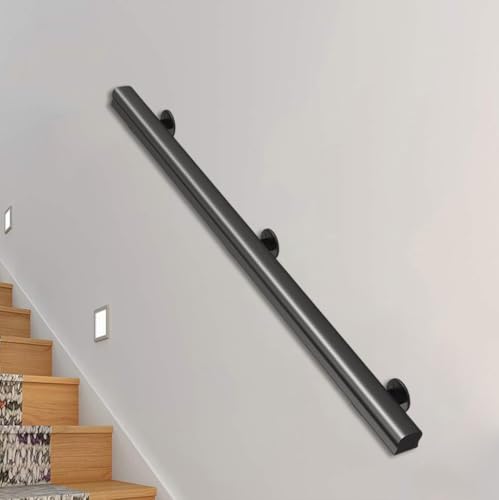 Treppenhandläufe aus Holz, weiße Handläufe, rutschfeste Handläufe für den Innenbereich, Dachboden Treppendekoration, Korridorstützstangen, Wandhandlauf mit Installationsset. von MZBDYYF