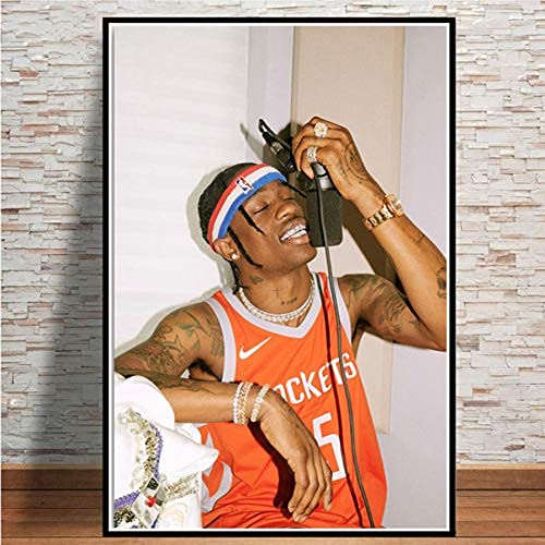 MZCYL Leinwand Malerei Wandkunst Bild Travis Scott Rapper Music Star Fashion Poster Drucken Leinwand Malerei Geschenk Ohne Rahmen 40 * 60 cm von MZCYL