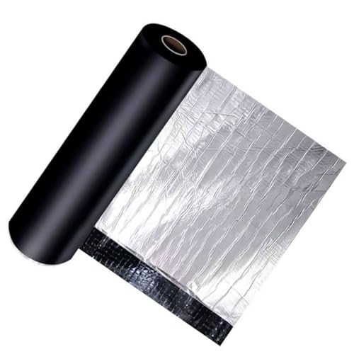 Dachfolie Aluminium Selbstklebende Folie, Dachbahn Selbstklebend, Wasserdichtes Klebeband, Bitumenbahn, Dachbahn für Schuppen, Carports und mehr, Folie selbstklebend 0.5 x 1M(0.5x15m) von MZECH