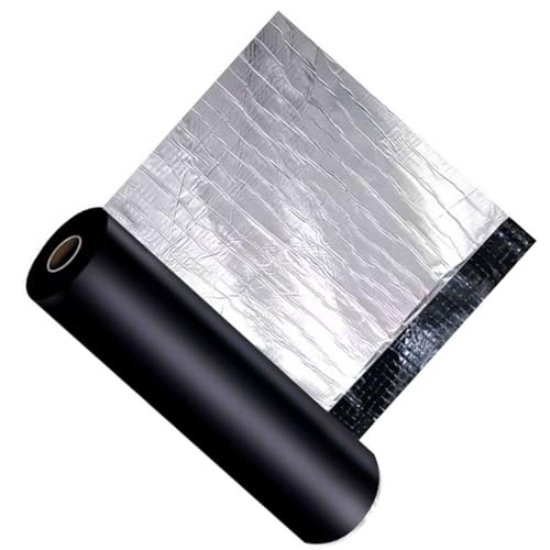 Dachfolie Aluminium Selbstklebende Folie, Dachbahn Selbstklebend, Wasserdichtes Klebeband, Bitumenbahn, Dachbahn für Schuppen, Carports und mehr, Folie selbstklebend 0.5 x 1M(0.5x15m) von MZECH