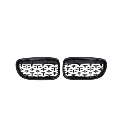 Kühlergrill Grill Vorderer Unterer Stoßfänger Für B&MW E92 E93 LCI 2-Türer 2010–2013 51137254967 51137254968 Diamond Meteor Style Grills ABS Hochglanz Schwarz Front Nierengrill(Black) von MZEER