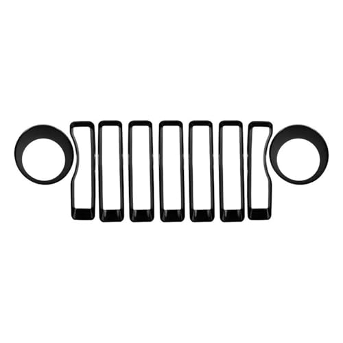 Kühlergrill Grill Vorderer Unterer Stoßfänger Kühlergrilleinsatz + Scheinwerfer-Blinkerblende Für Jeep Für Wrangler JL 2018–2022 Mesh JL JLU Für Gladiator JT (Rot)(Black) von MZEER