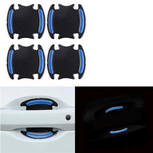 MZEER Außenzubehör Kratzfeste Abdeckung Autogriff-Schutzfolie Autosicherheit Reflektierende Streifenaufkleber 4/8 Stück(4 Door Bowl Blue) von MZEER