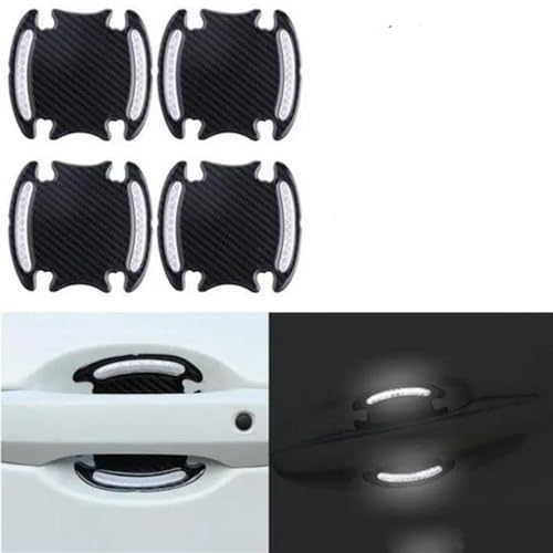 MZEER Außenzubehör Kratzfeste Abdeckung Autogriff-Schutzfolie Autosicherheit Reflektierende Streifenaufkleber 4/8 Stück(4 Door Bowl White) von MZEER