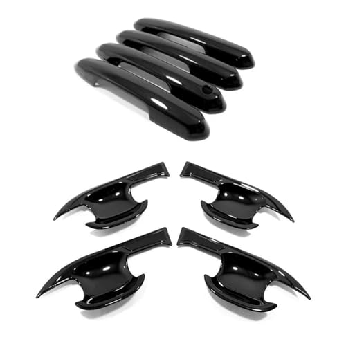 MZEER Carbon Black Chrome Außenteil Aufkleber Zubehör Auto Tür Schüssel Griff Abdeckung Trim Für Toyota RAV4 XA50 Hybrid 2019-2023(Black,1) von MZEER