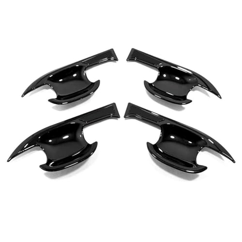 MZEER Carbon Black Chrome Außenteil Aufkleber Zubehör Auto Tür Schüssel Griff Abdeckung Trim Für Toyota RAV4 XA50 Hybrid 2019-2023(Black,Bowl 4pcs) von MZEER