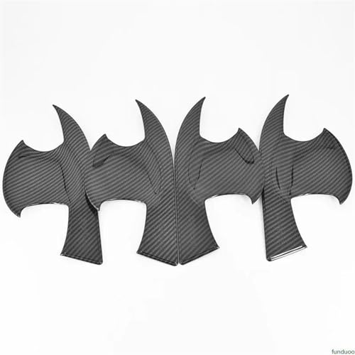 MZEER Carbon Fiber Chrome Auto Türgriff Schüssel Abdeckung Für Toyota Rav4 Rav 4 Xa40 2014-2019 Schutz Trim Aufkleber Styling Zubehör(Black,Bowl) von MZEER