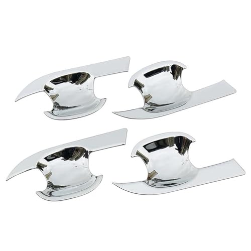MZEER Carbon Fiber Chrome Auto Türgriff Schüssel Abdeckung Für Toyota Rav4 Rav 4 Xa40 2014-2019 Schutz Trim Aufkleber Styling Zubehör(Silber,Bowl) von MZEER