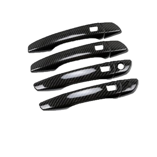 MZEER Carbon Fiber Schwarz Auto Türgriff Abdeckung Zubehör Aufkleber Für Citroen Für Berlingo K9 Für Peugeot Für Partner Für Rifter 2019 2020 2021 2022(4Handle 4 Buttons) von MZEER