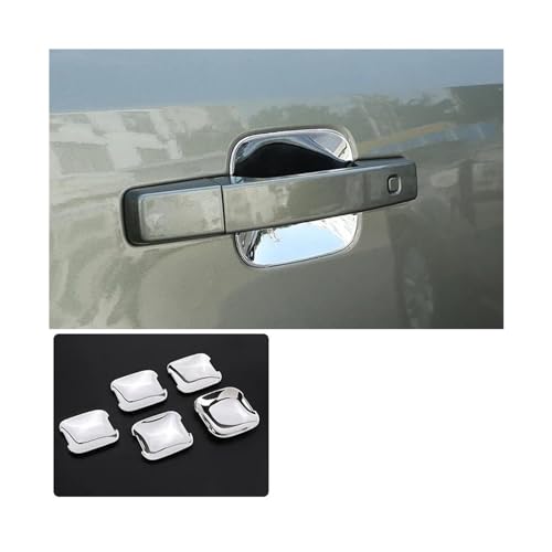 MZEER Chrom Schwarz Auto Außen Zubehör Tür Schüssel Griff Dekoration Abdeckung Trim Für Für Defender 110 2020 2021 2022(4,Door bowl) von MZEER