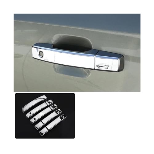 MZEER Chrom Schwarz Auto Außen Zubehör Tür Schüssel Griff Dekoration Abdeckung Trim Für Für Defender 110 2020 2021 2022(4,Door handle) von MZEER