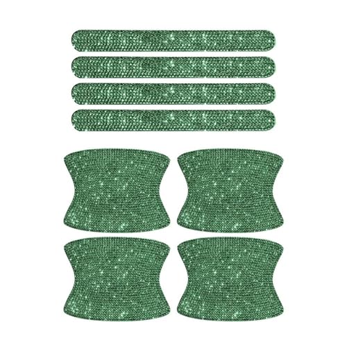 MZEER Diamant Auto Streifen Universal Auto Türgriff Aufkleber Aufkleber Warnung Fahrsicherheit Bling Zubehör 8PCS(Grün) von MZEER