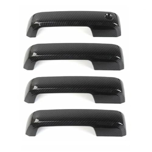 MZEER Für F150 F-150 F-250 F-350 F-450 2015-2022 Carbon Faser Schwarz Auto Ersatz Außen Teil Türgriff Abdeckung Trim Aufkleber(Carbon Fiber Black) von MZEER