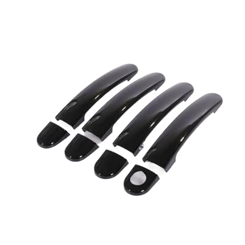 MZEER Für Für Fabia Für Octavia 2008–2013 Styling-Zubehör Glänzendes Schwarzes Chrom Autotürgriffabdeckungen Schutzaufkleber(Black,1 keyhole) von MZEER