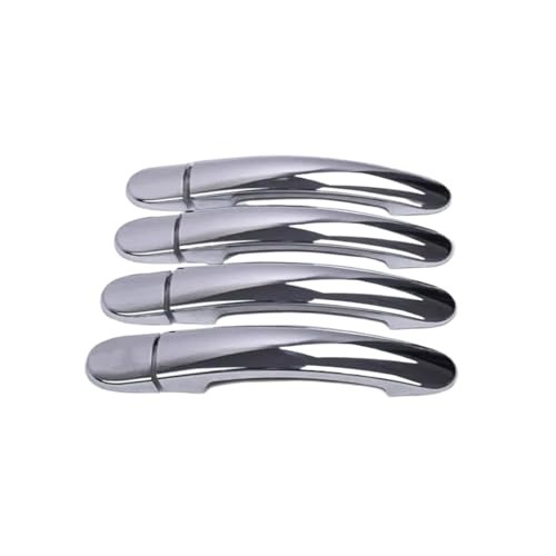 MZEER Für Für Fabia Für Octavia 2008–2013 Styling-Zubehör Glänzendes Schwarzes Chrom Autotürgriffabdeckungen Schutzaufkleber(Silber,0 keyhole) von MZEER