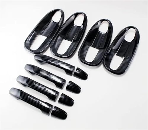 MZEER Für Für Für Vito W447 V-Klasse 2014-2020 Kohlefaser-Außenteil Autotürgriffabdeckung Styling-Zubehör(Black,Bowl and handle) von MZEER