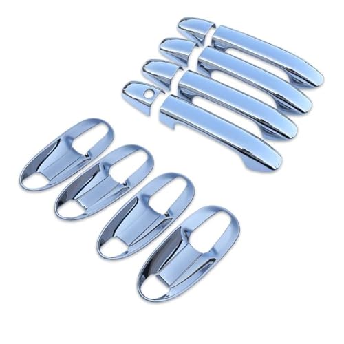 MZEER Für Für Für Vito W447 V-Klasse 2014-2020 Kohlefaser-Außenteil Autotürgriffabdeckung Styling-Zubehör(Silber,Bowl and handle) von MZEER