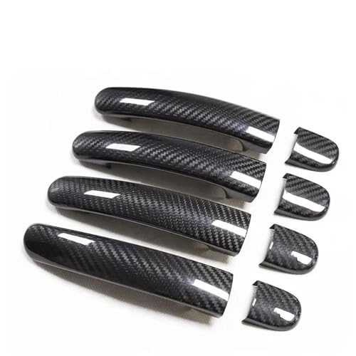 MZEER Für Für Rapid 2013-2022 Auto Außen Teil Zubehör Real Carbon Fiber Türgriff Abdeckung Rahmen Aufkleber Außen Trim(2,4 DOORS-NO SENSOR) von MZEER