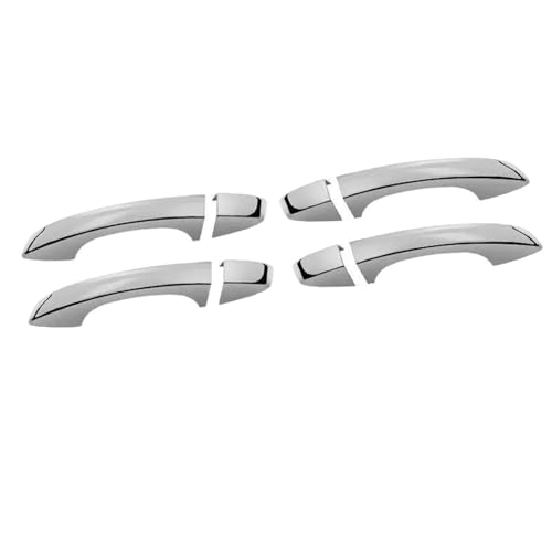 MZEER Für Für SUPERB 2009-2013 Außenteil Schwarz Chrom Auto Ersatz Türgriff Abdeckung Trim Aufkleber(Silber,0 button) von MZEER