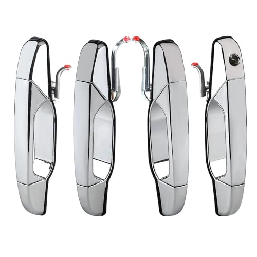 MZEER Für Für Silverado Für Tahoe Für Yukon Für Suburban Für Sierra 2007-2013 Ersatz Außentür Griff Pickup Außerhalb 20828258(Chrome,1 Set Chrome (4pcs)) von MZEER
