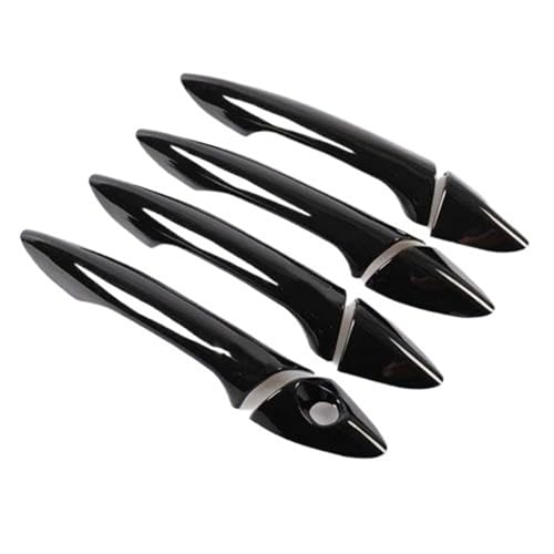 MZEER Für Hyundai I30 2012 2013 2014 2015 2016 Glänzend Schwarz Chrom Auto Ersatz Türgriff Abdeckung Trim Aufkleber Styling Zubehör(Black,2 buttons) von MZEER