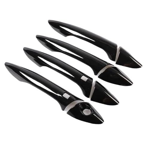 MZEER Für Hyundai I30 2012 2013 2014 2015 2016 Glänzend Schwarz Chrom Auto Ersatz Türgriff Abdeckung Trim Aufkleber Styling Zubehör(Black,No buttons) von MZEER