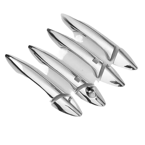 MZEER Für Hyundai I30 2012 2013 2014 2015 2016 Glänzend Schwarz Chrom Auto Ersatz Türgriff Abdeckung Trim Aufkleber Styling Zubehör(Silber,No buttons) von MZEER