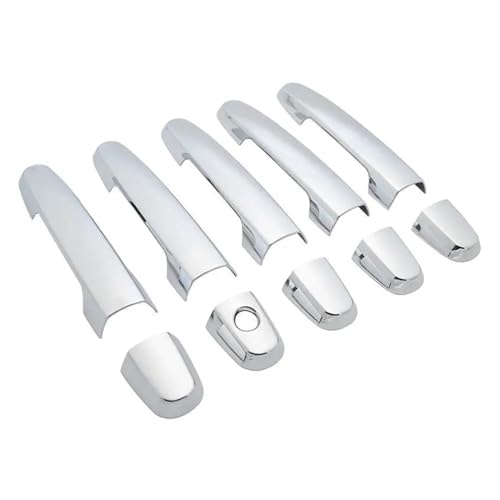 MZEER Für Toyota RAV4 RAV 4 2006-2013 Außen Teil Ersatz Carbon Chrom Auto Türgriff Abdeckungen Styling Zubehör(Silber,0 button) von MZEER