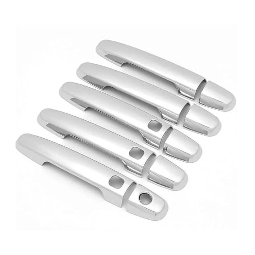 MZEER Für Toyota RAV4 RAV 4 2006-2013 Glanz Schwarz Chrom Außen Teil Ersatz Auto Türgriff Abdeckungen Styling Zubehör(Silber,3 button) von MZEER