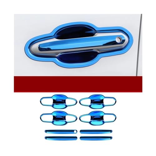 MZEER Für Toyota RAV4 RAV 4 XA50 Hybrid 2019-2023 Edelstahl Auto Außerhalb Tür Griff Schüssel Abdeckung Schutz Trim Zubehör(Blue,A and B) von MZEER