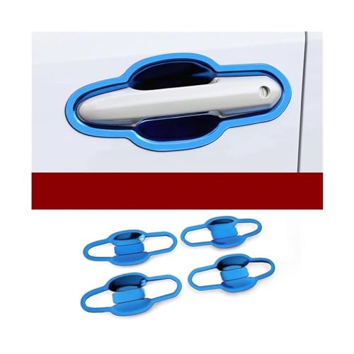 MZEER Für Toyota RAV4 RAV 4 XA50 Hybrid 2019-2023 Edelstahl Auto Außerhalb Tür Griff Schüssel Abdeckung Schutz Trim Zubehör(Blue,B) von MZEER