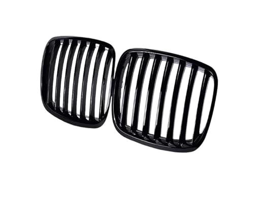 MZEER Kühlergrill Grill Vorderer Unterer Stoßfänger Für B&MW X5 E70 X6 E71 2007–2014 2013 Frontgrill Schwarz Glänzend Links/rechts Nieren-Renngrill 51137307599 51137307600 von MZEER