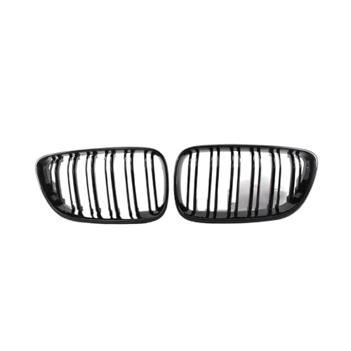 MZEER Kühlergrill Grill Vorderer Unterer Stoßfänger Glänzend Schwarzer Nierengrill Mit Doppellamellen Für Die Motorhaube Passend Für B&MW F22 F23 M2 2014–2018 Und Für B&MW 225i 218i 220i(Gloss Black) von MZEER