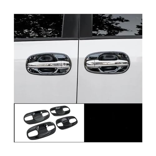 MZEER Trim Aufkleber Zubehör Edelstahl Außenteil Auto Türgriff Abdeckung Für Toyota Für Sienna 2011-2020(Black,Bowl cover) von MZEER