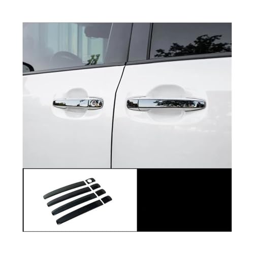 MZEER Trim Aufkleber Zubehör Edelstahl Außenteil Auto Türgriff Abdeckung Für Toyota Für Sienna 2011-2020(Black,Handle cover) von MZEER