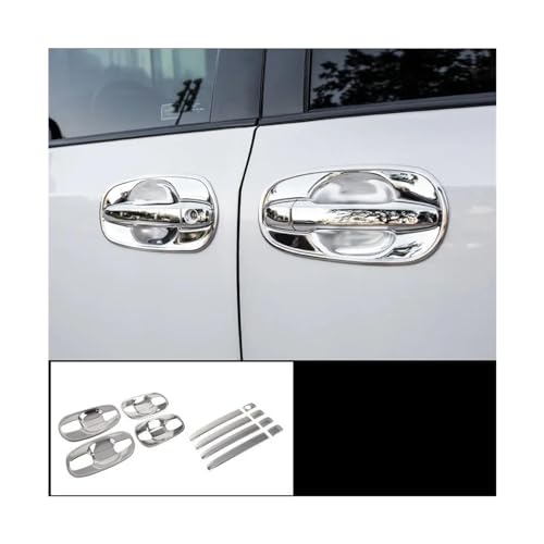 MZEER Trim Aufkleber Zubehör Edelstahl Außenteil Auto Türgriff Abdeckung Für Toyota Für Sienna 2011-2020(Silber,Full set) von MZEER