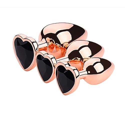Metall Analplug Buttplug Butt Plug 3 Stücke Set Fetisch Roségoldene Farbe Analdilos Herren Prostata Stimulation Männer Sex Spielzeug Für Männer Frauen Paare Anfänger Gay Mit Zierstein Herz von MZEER