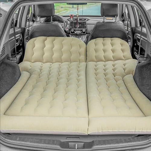 MZGDONGF Auto Luftmatratze für Chrysler Pacifica Minivan 2016-2024, Tragbares Faltbares Aufblasbares Bett mit Kissen, Beige von MZGDONGF